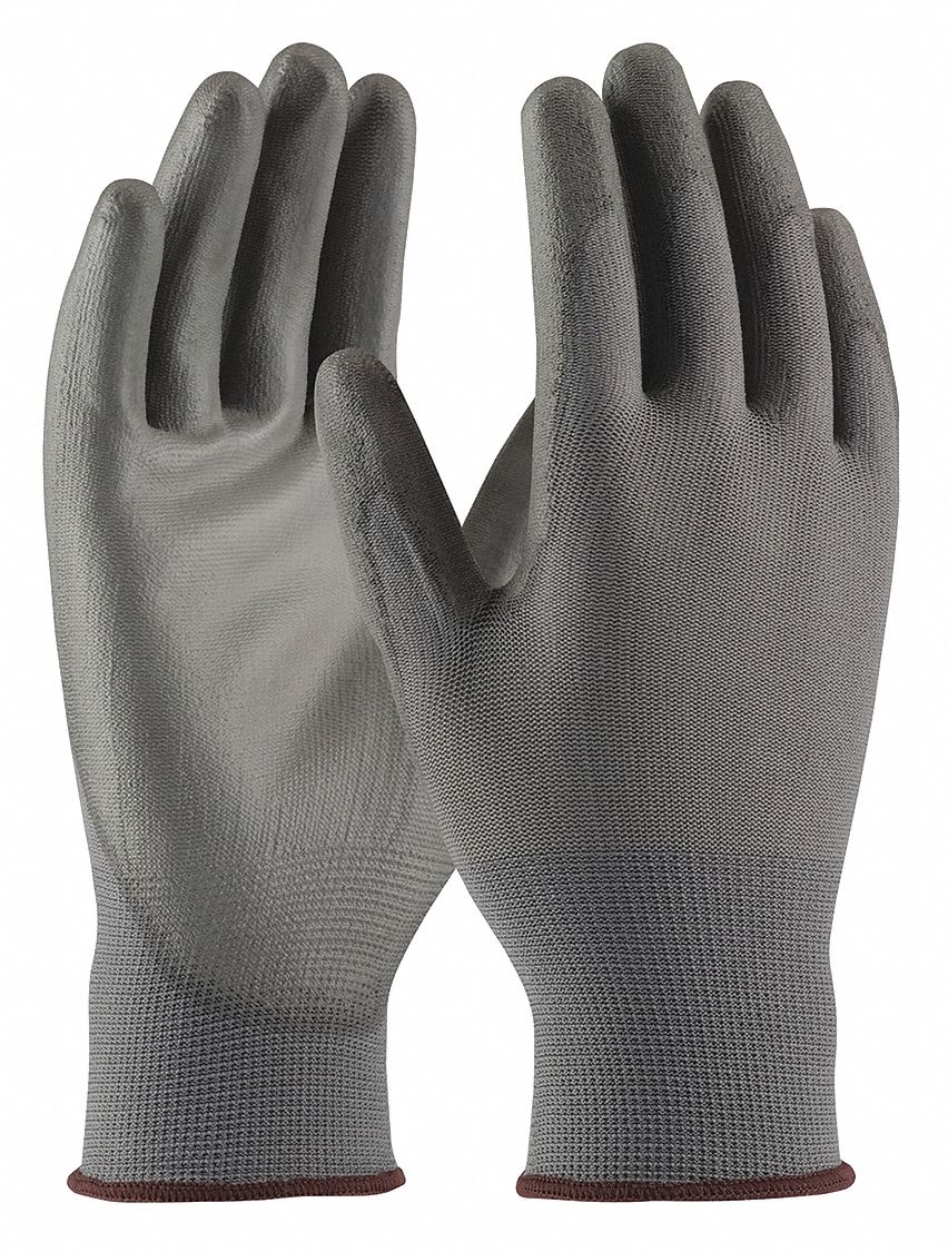 PIP Coated Gloves 33-G115 M (8), ANSI Abrasion Level 2, Gray, 12 PK