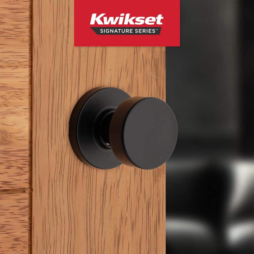 Pismo Round Matte Black Hall/Closet Door Knob Featuring Microban Antimicrobial Technology - Image 2