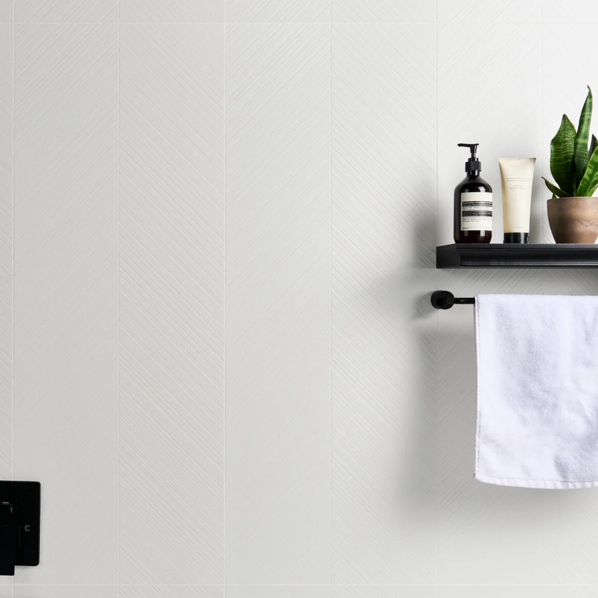 Plaster Arrow White 18x48 Textured Matte Ceramic Tile - Lux Tile - Image 2