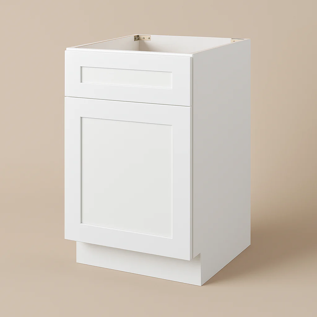 Plywell Ready to Assemble Shaker Base Cabinet with 1 Door and 1 Drawer in White