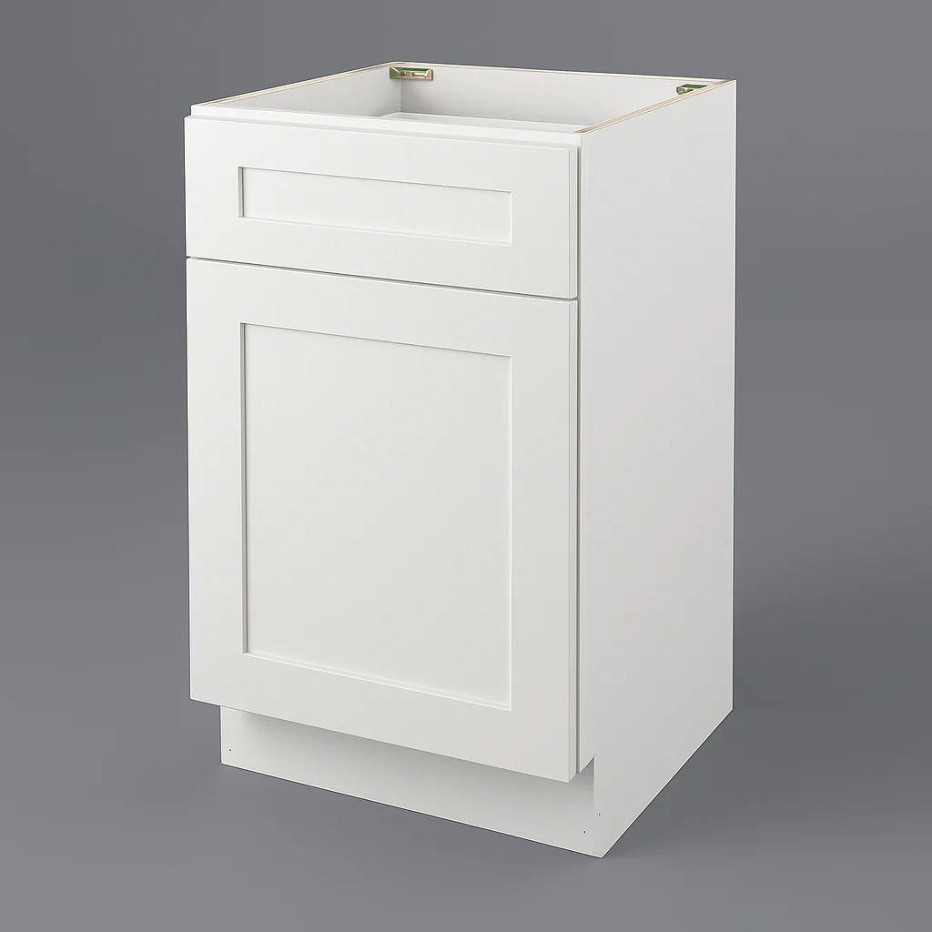 Plywell Ready to Assemble Shaker Base Cabinet with 1 Door and 1 Drawer in White