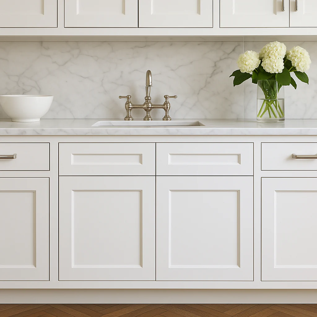 Plywell Ready to Assemble Shaker Sink Base Cabinet, White, 36x34.5x24 in. - Image 4