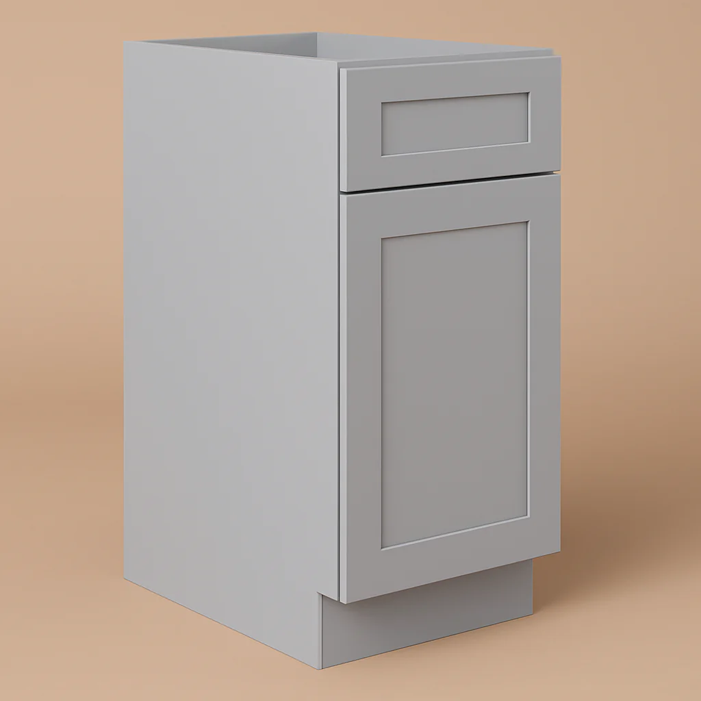 Plywell Shaker Base Cabinet with 1 Door and 1 Drawer, Gray, Ready to Assemble