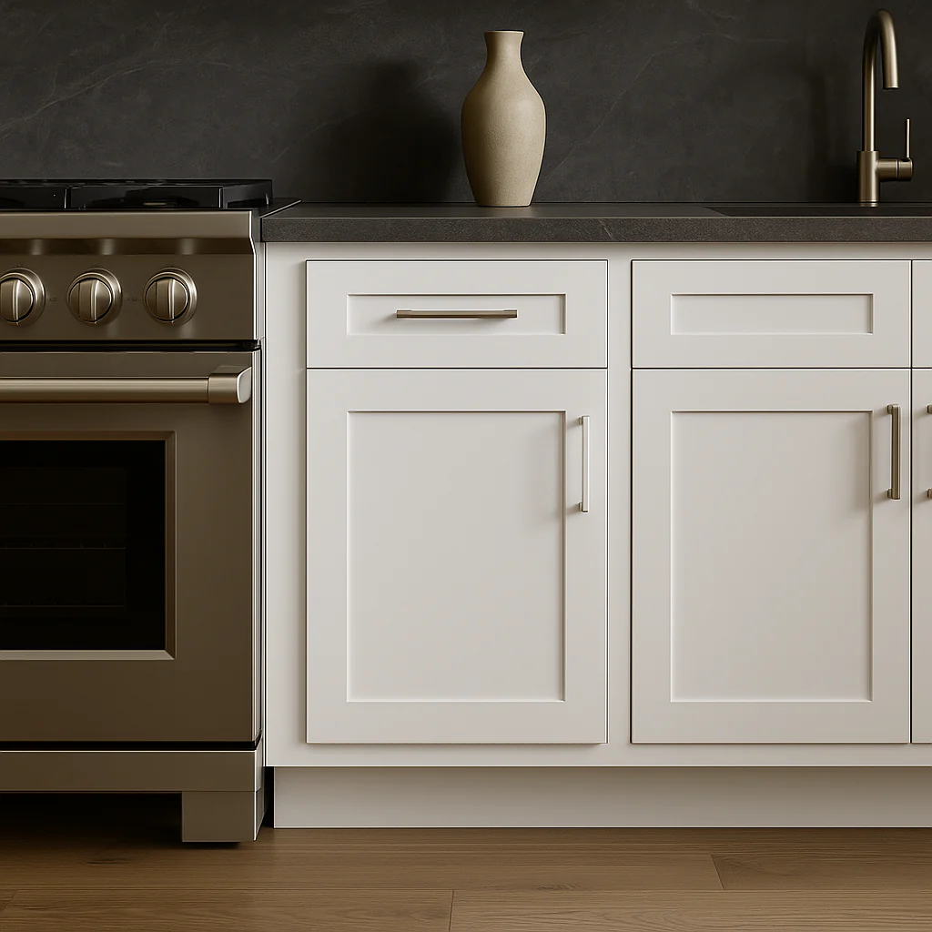 Plywell Shaker Base Cabinet with 1 Door and 1 Drawer in White - Image 2
