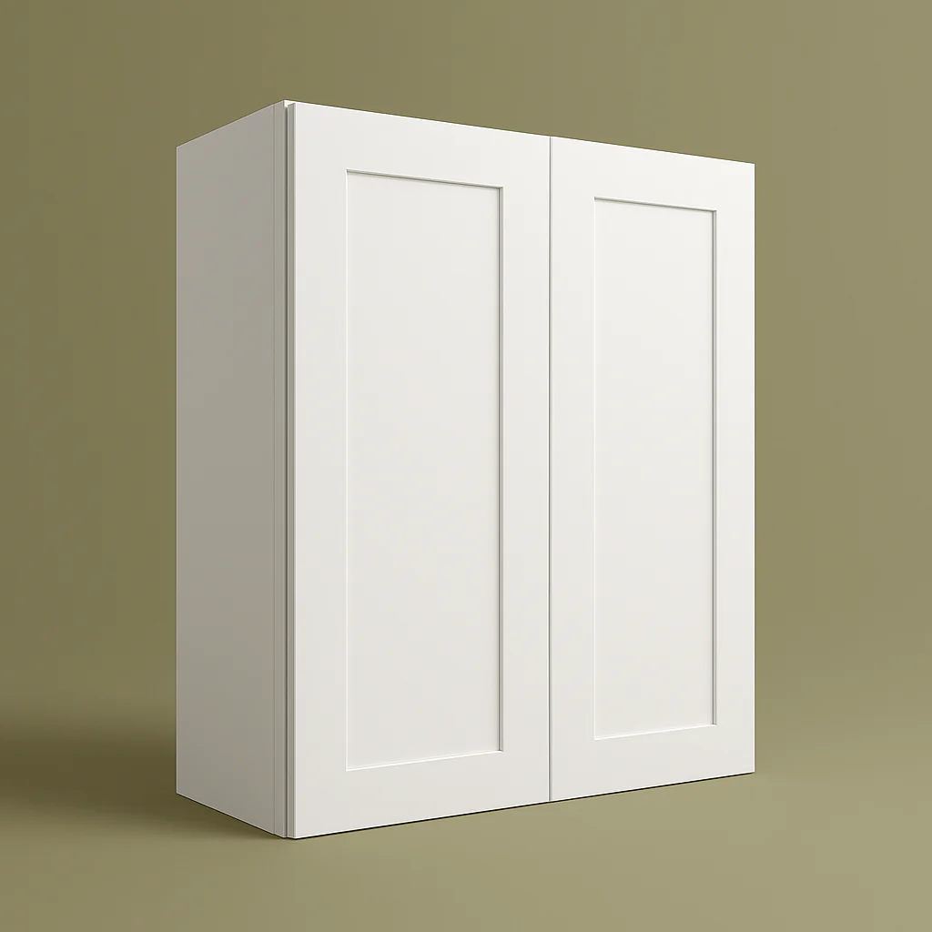 Plywell Shaker Double Door Wall Cabinet, 36x42x12 in, White