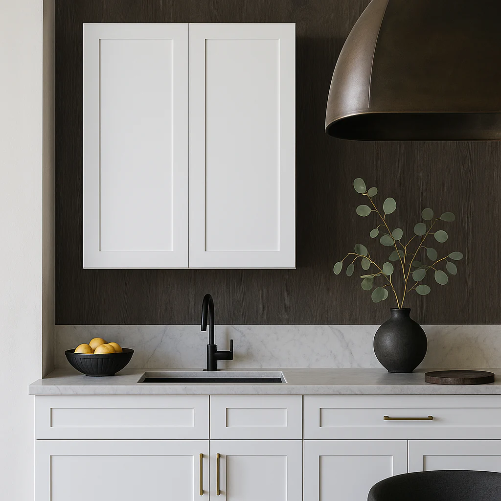 Plywell Shaker Double Door Wall Cabinet, 36x42x12 in, White - Image 2