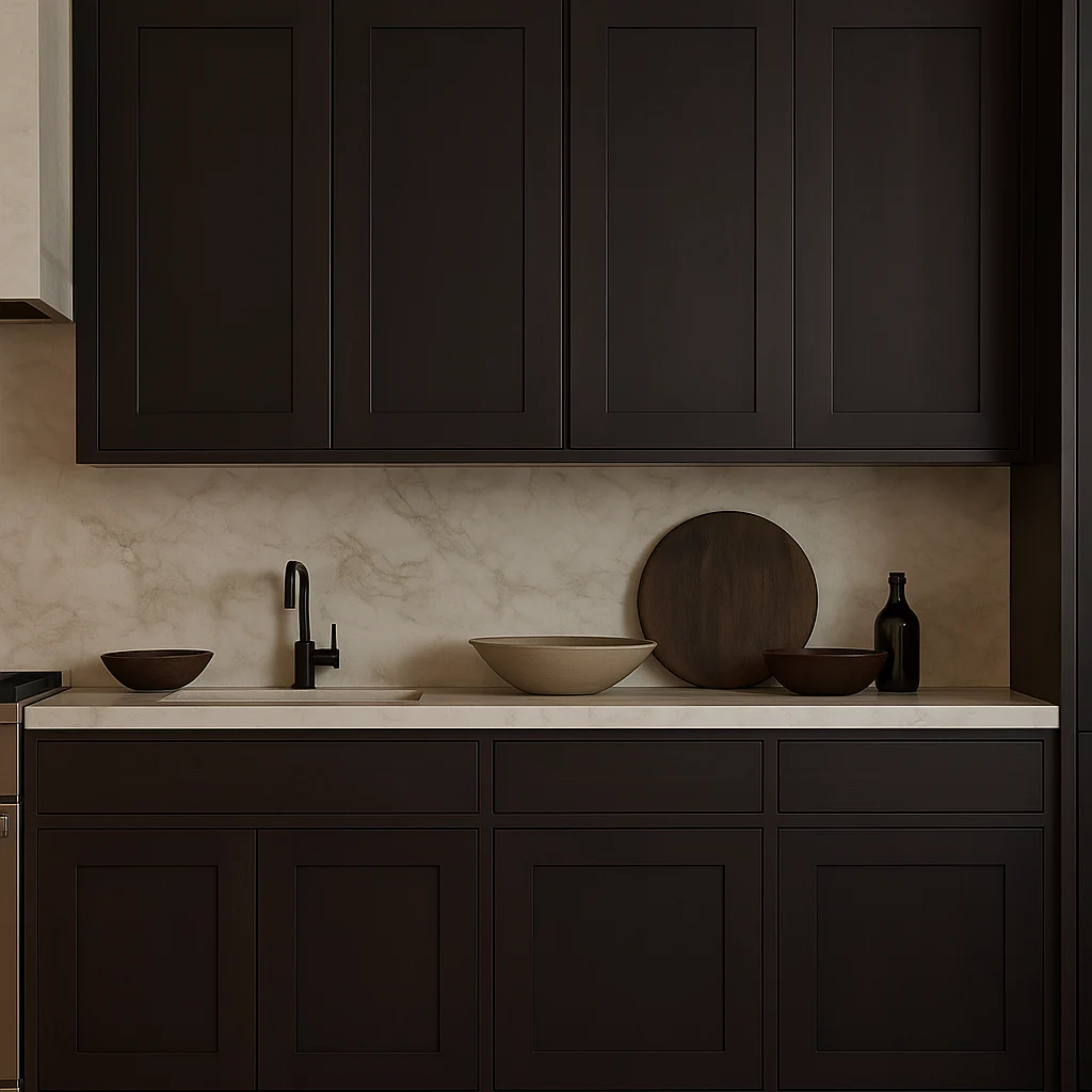 Plywell Shaker Double Door Wall Cabinet with Adjustable Shelves, Espresso - Image 3