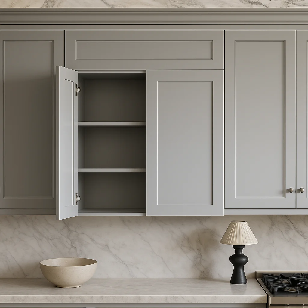 Plywell Shaker Gray Double Door Wall Cabinet with Adjustable Shelves - Image 4