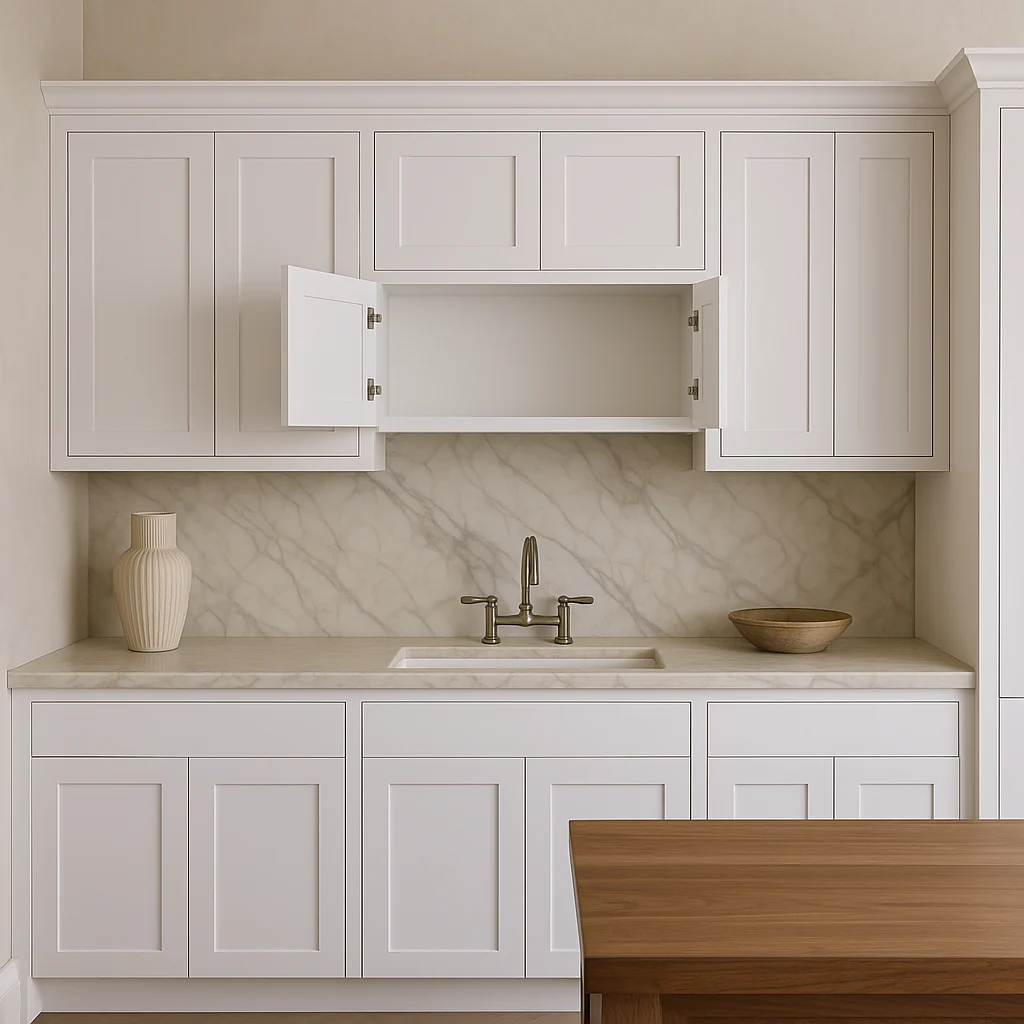 Plywell Shaker High Double Door Wall Cabinet, Ready to Assemble, White, 36x18x12 in. - Image 3