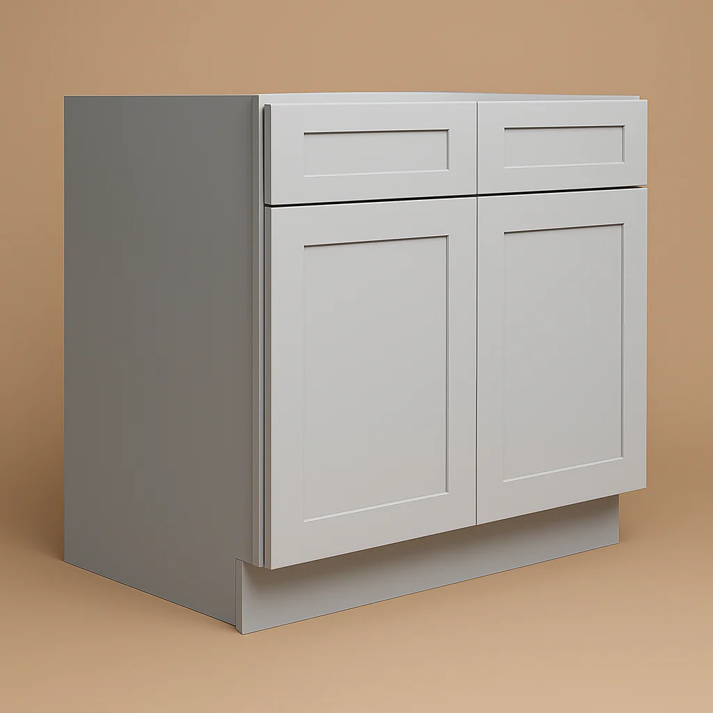 Plywell Shaker Sink Base Cabinet, Gray, Ready to Assemble