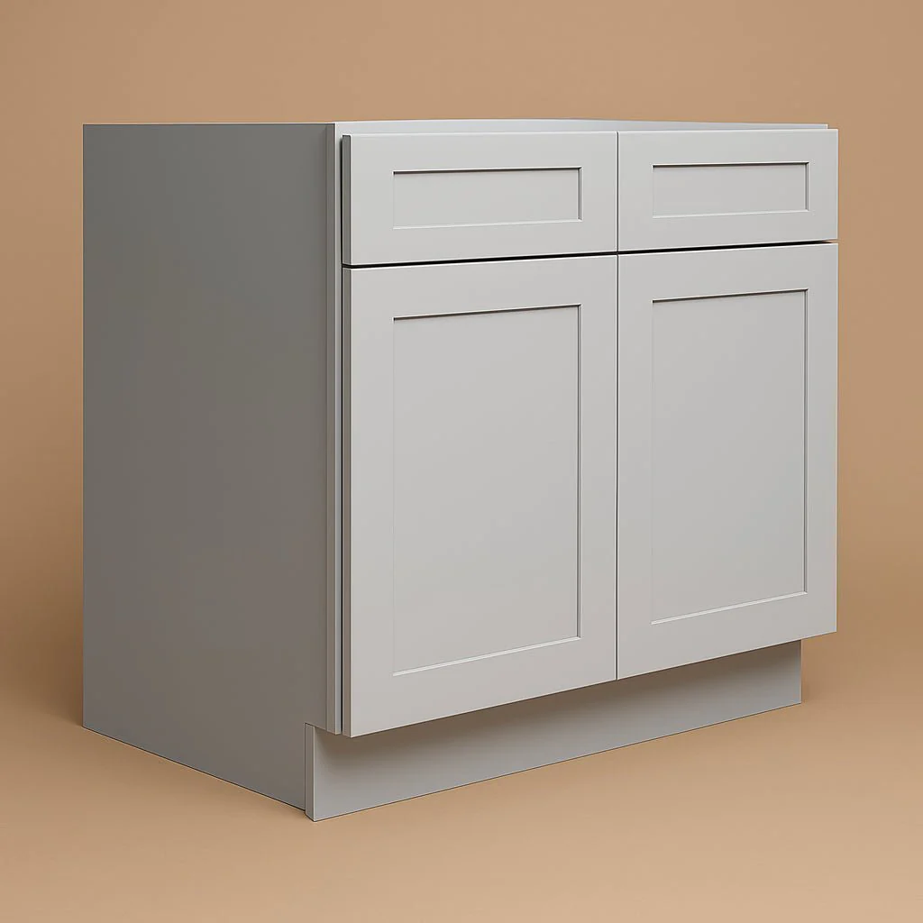 Plywell Shaker Sink Base Cabinet, Gray, Ready to Assemble