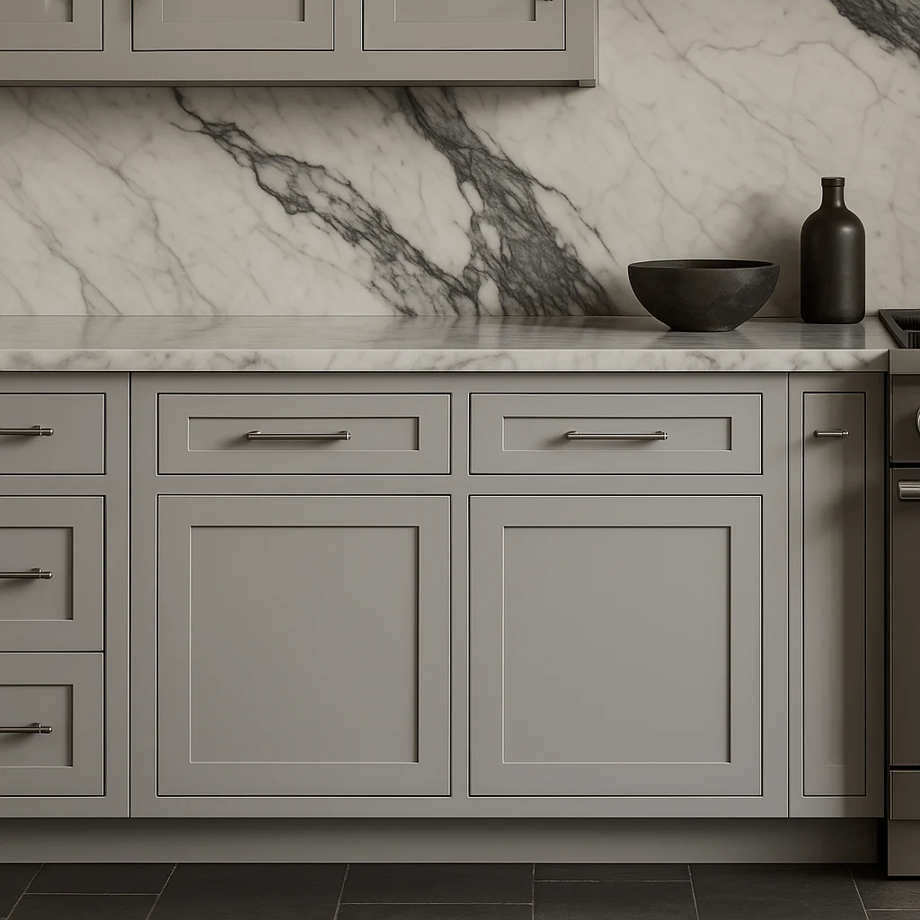 Plywell Shaker Sink Base Cabinet, Gray, Ready to Assemble - Image 2