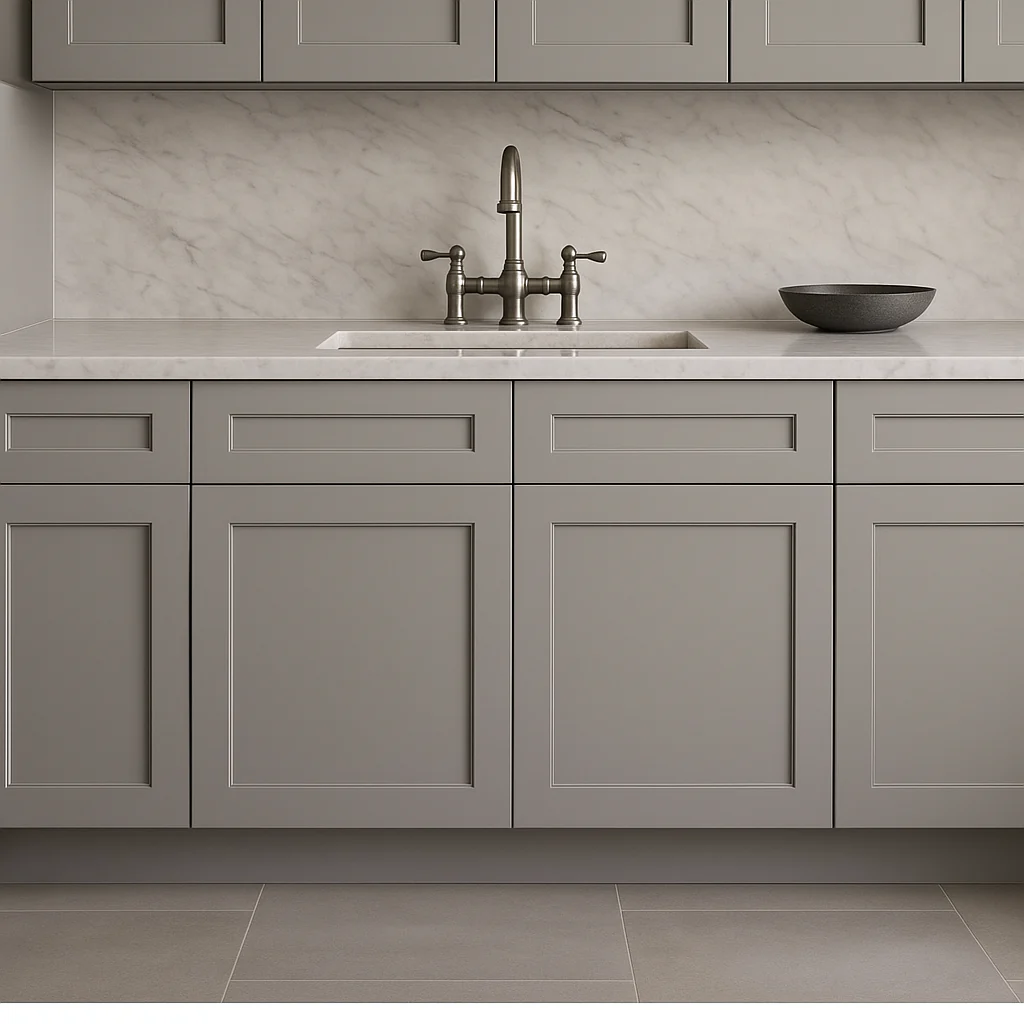 Plywell Shaker Sink Base Cabinet, Gray, Ready to Assemble - Image 6