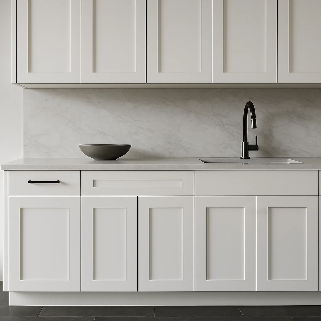 Plywell Shaker Sink Base Cabinet, Ready to Assemble, White - Image 2