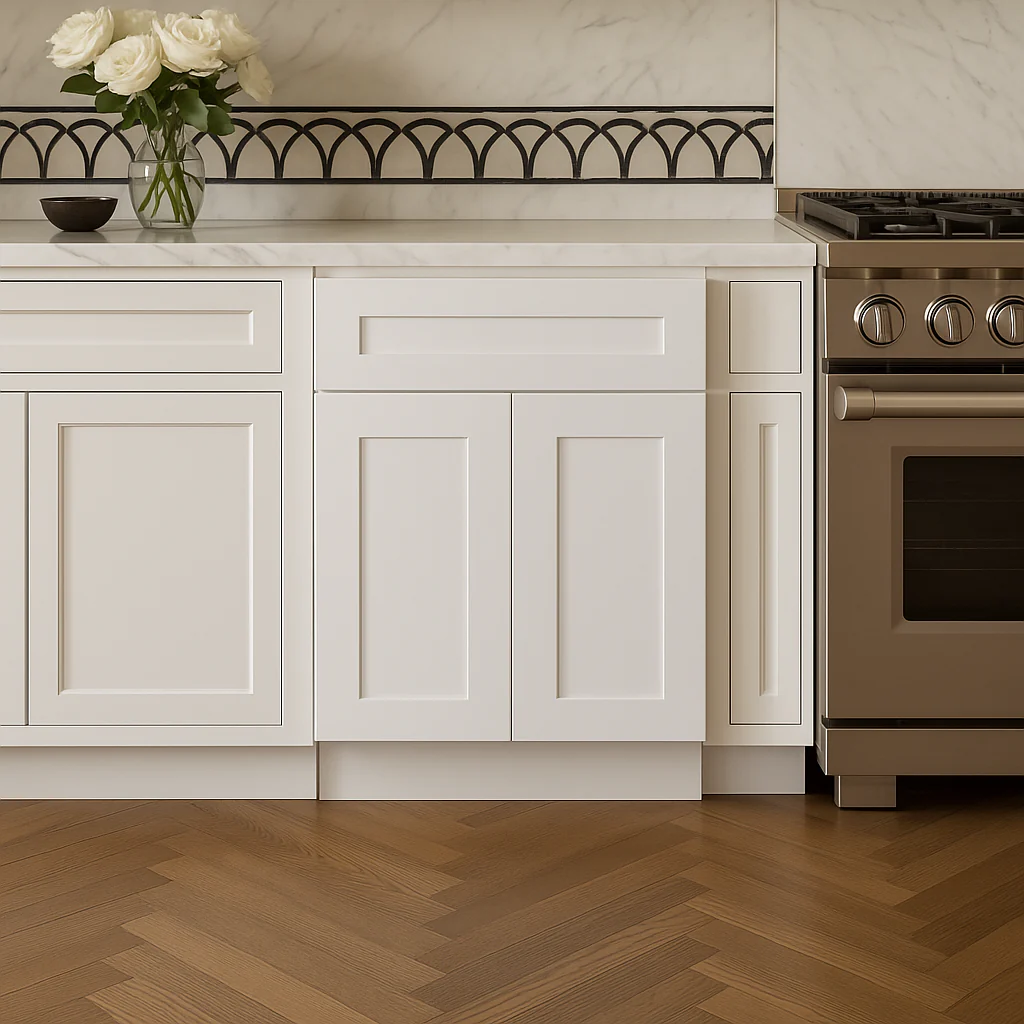 Plywell Shaker Sink Base Cabinet, Ready to Assemble, White - Image 4