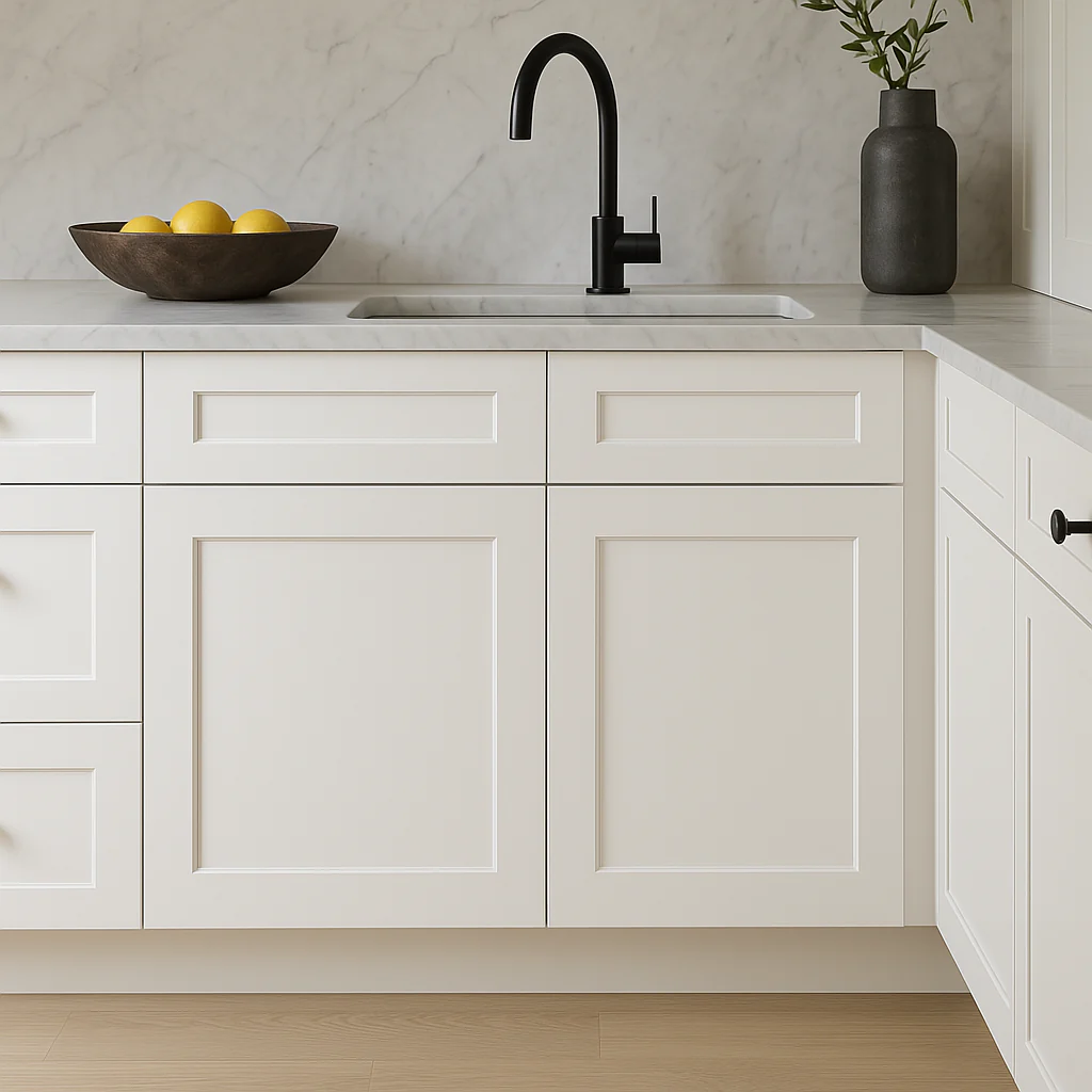 Plywell Shaker Sink Base Cabinet, Ready to Assemble, White, 42x34.5x24 in. - Image 2