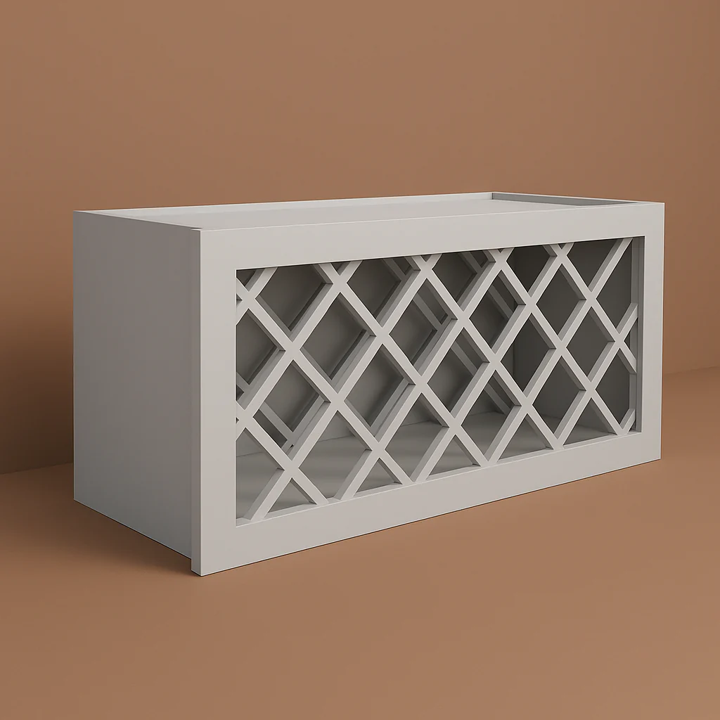 Plywell Shaker Wall Wine Rack, Ready to Assemble, Gray, 36x18x12 in.
