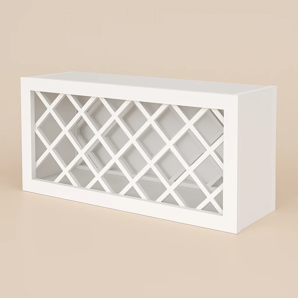 Plywell Shaker Wall Wine Rack, Ready to Assemble, White, 36x18x12 in.
