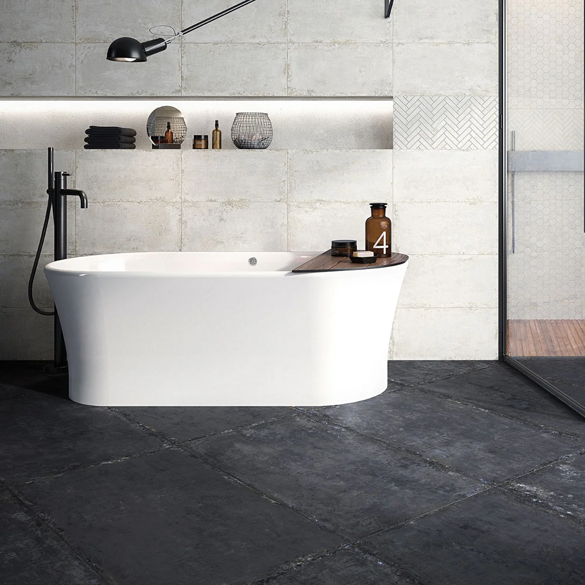 Portrait Black Matte Porcelain Tile 24x48 - Lux Tile - Image 9