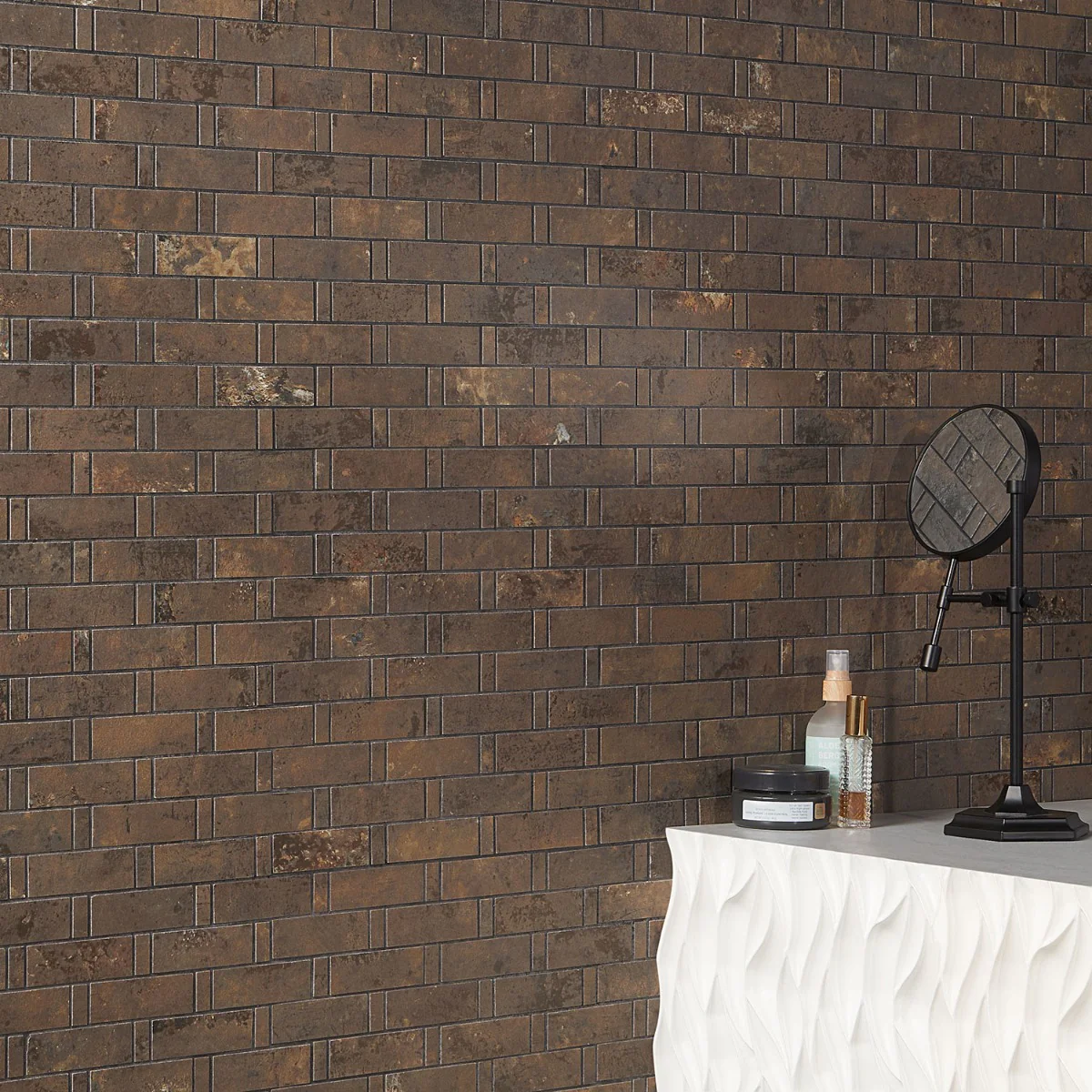 Portrait Copper Weave Matte Porcelain Mosaic Tile - Lux Tile - Image 5