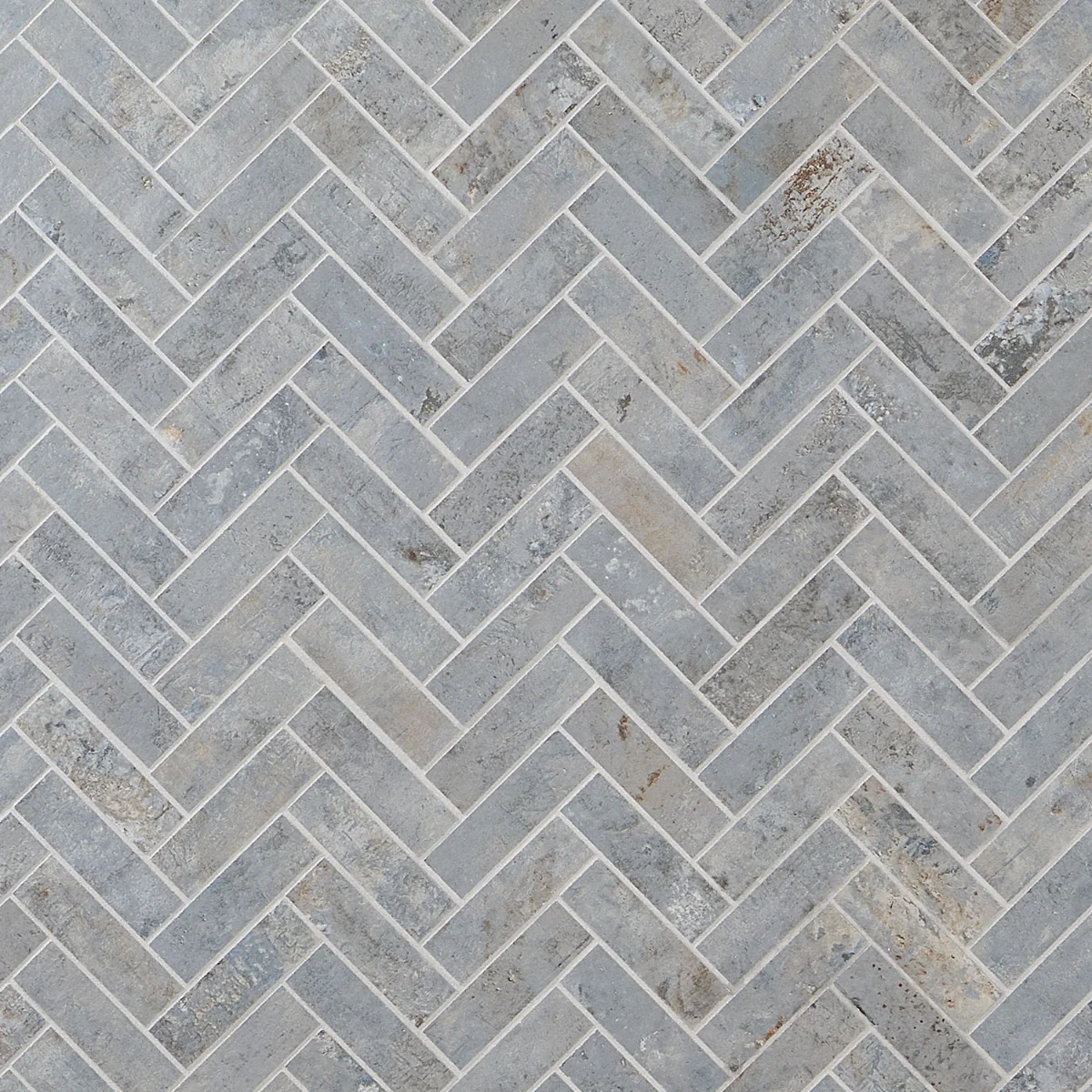 Portrait Ocean Blue 1x4 Herringbone Matte Porcelain Mosaic Tile by Lux Tile - Image 2
