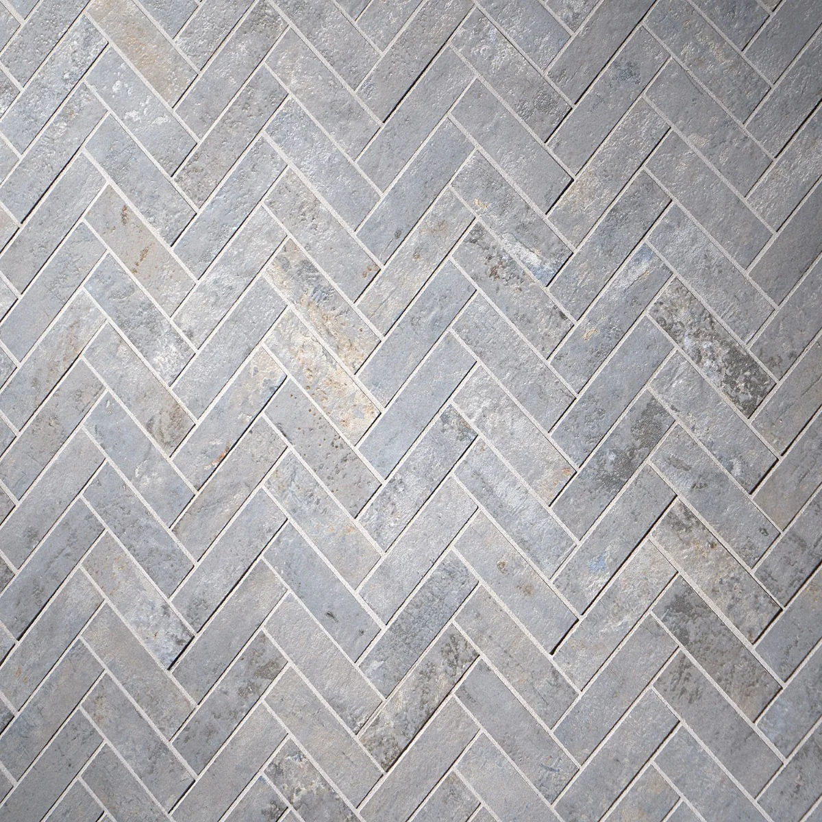 Portrait Ocean Blue 1x4 Herringbone Matte Porcelain Mosaic Tile by Lux Tile - Image 6