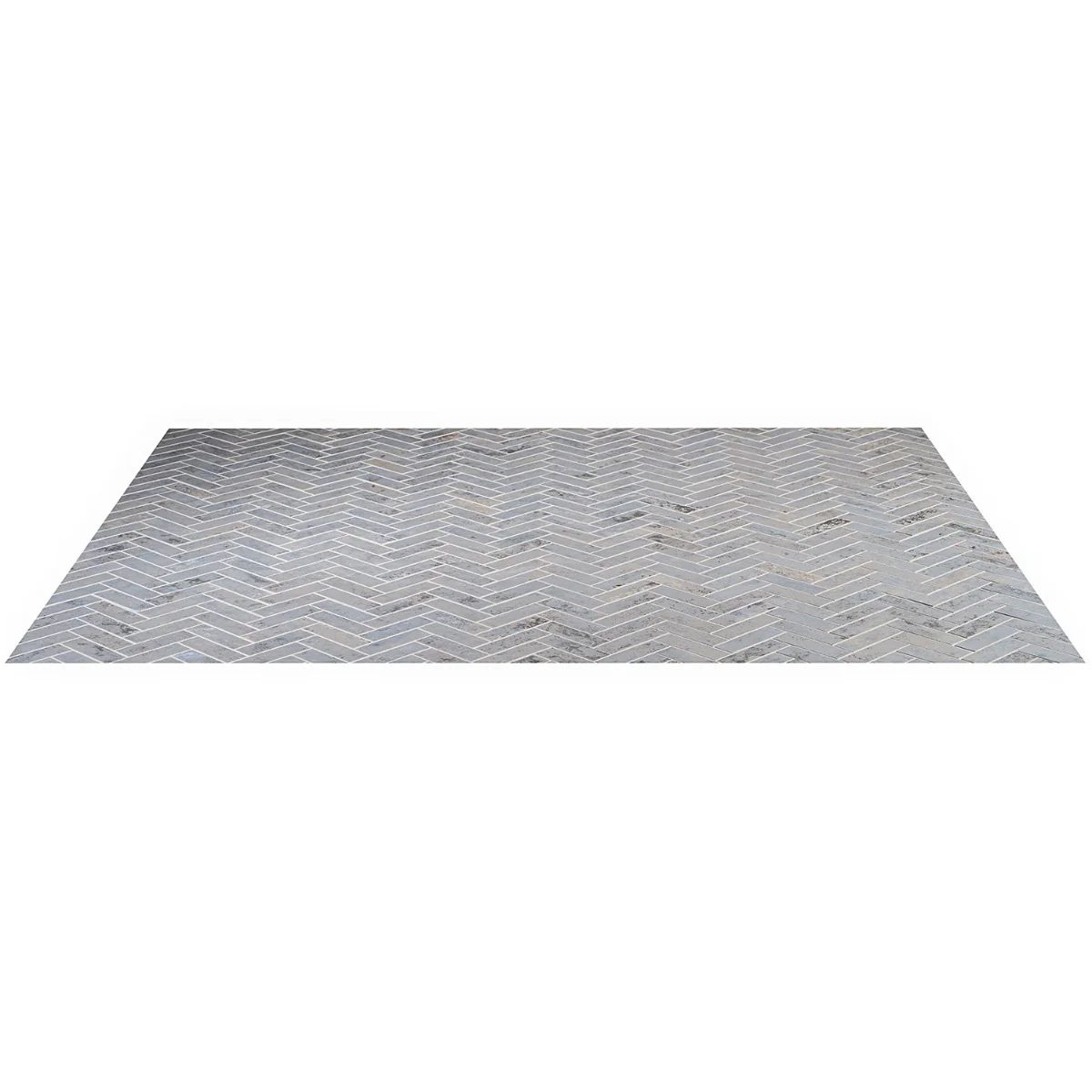 Portrait Ocean Blue 1x4 Herringbone Matte Porcelain Mosaic Tile by Lux Tile - Image 9