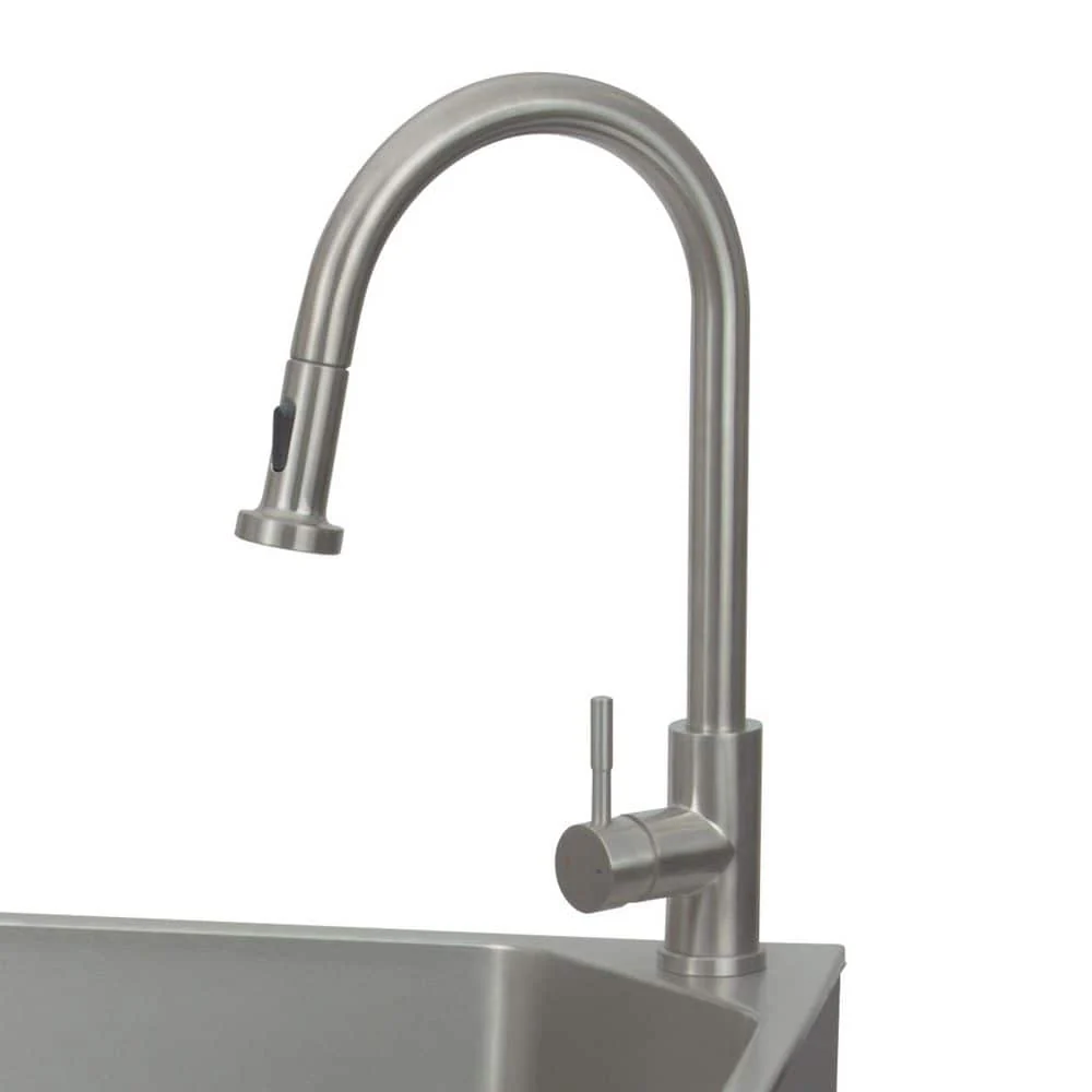 Presenza 24 in. Stainless Steel Drop-In Sink and Cabinet with Black Faucet - Image 6