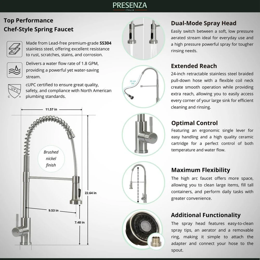 Presenza All-in-One Stainless Steel Drop-In Sink and Cabinet with Faucet - Image 10