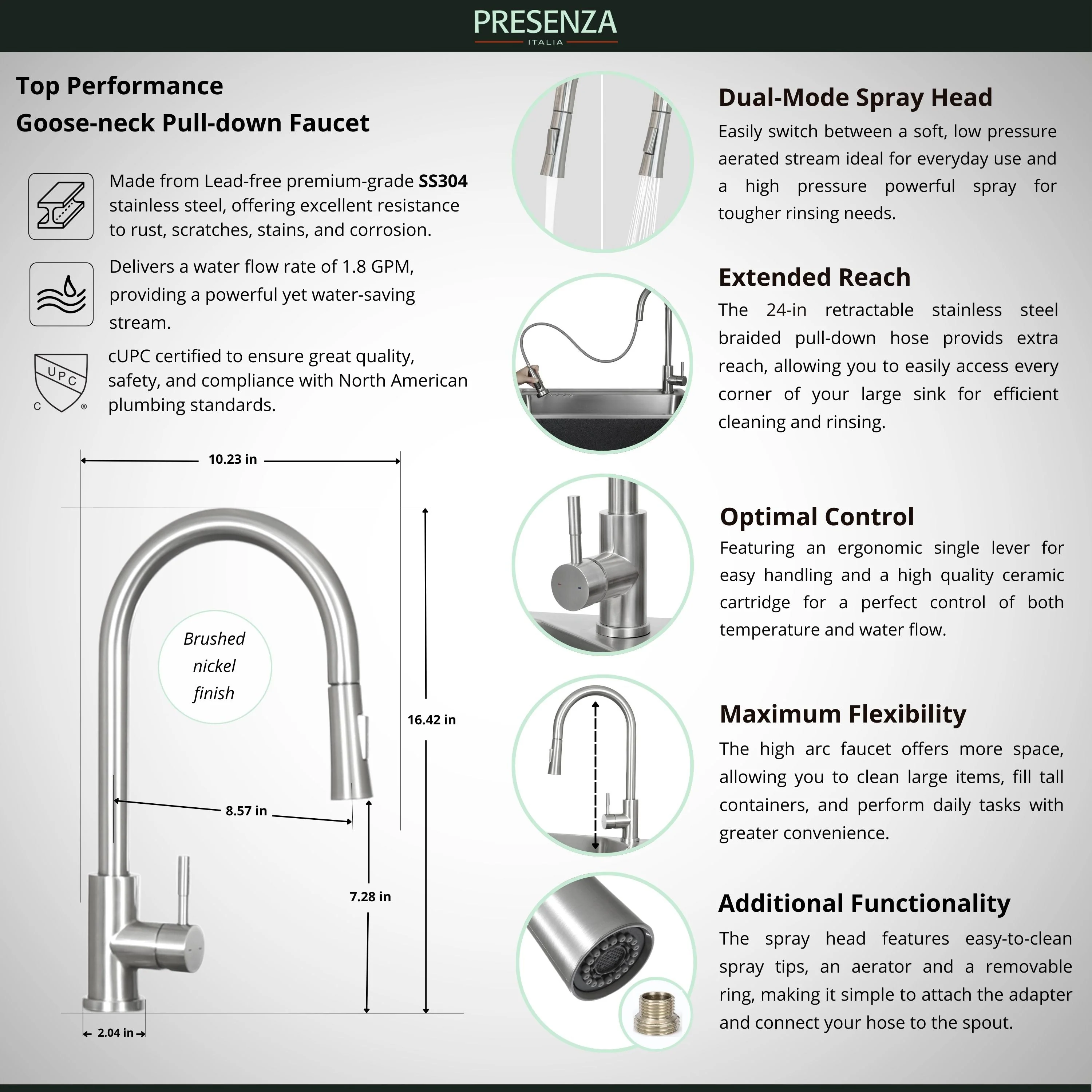 Presenza Brushed Steel Drop-In Utility Tub with Faucet - Image 13