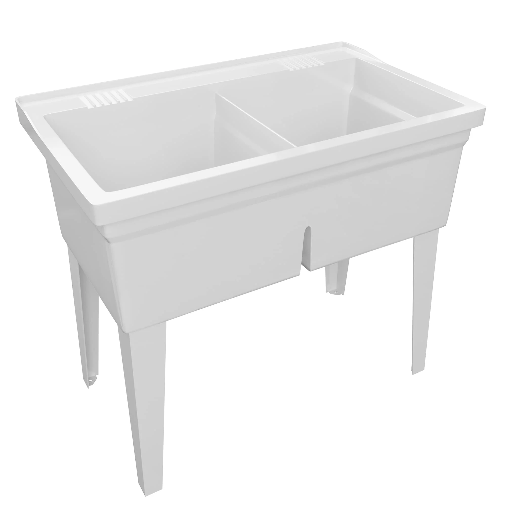 PROFLO 24" x 40" White 2-Basin Freestanding Laundry Sink