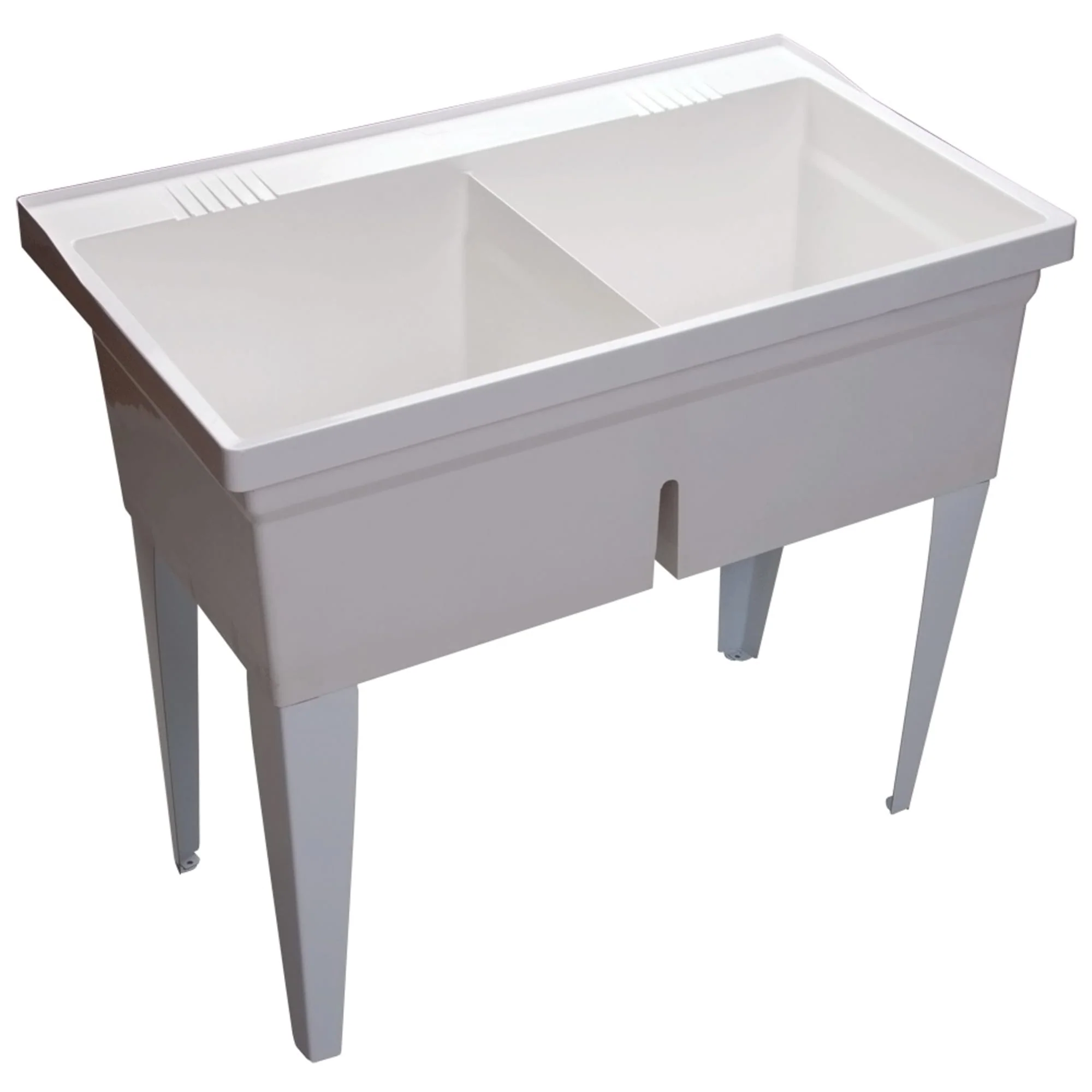 PROFLO 24x40 2-Basin White Freestanding Laundry Sink - Image 2