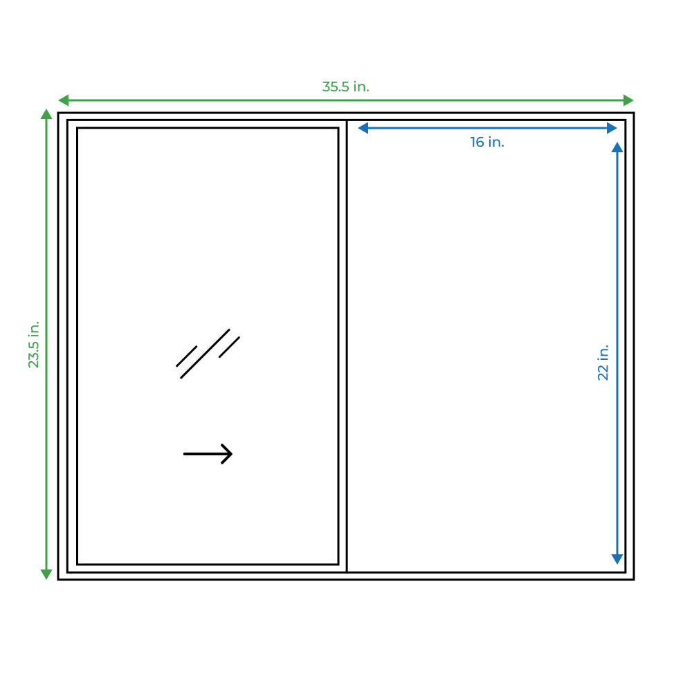 Project Source 10001 Series 35-1/2-in W x 23-1/2-in H x 3-in Jamb Left-Operable Vinyl Sliding Window, White, Half Screen Included - Image 3