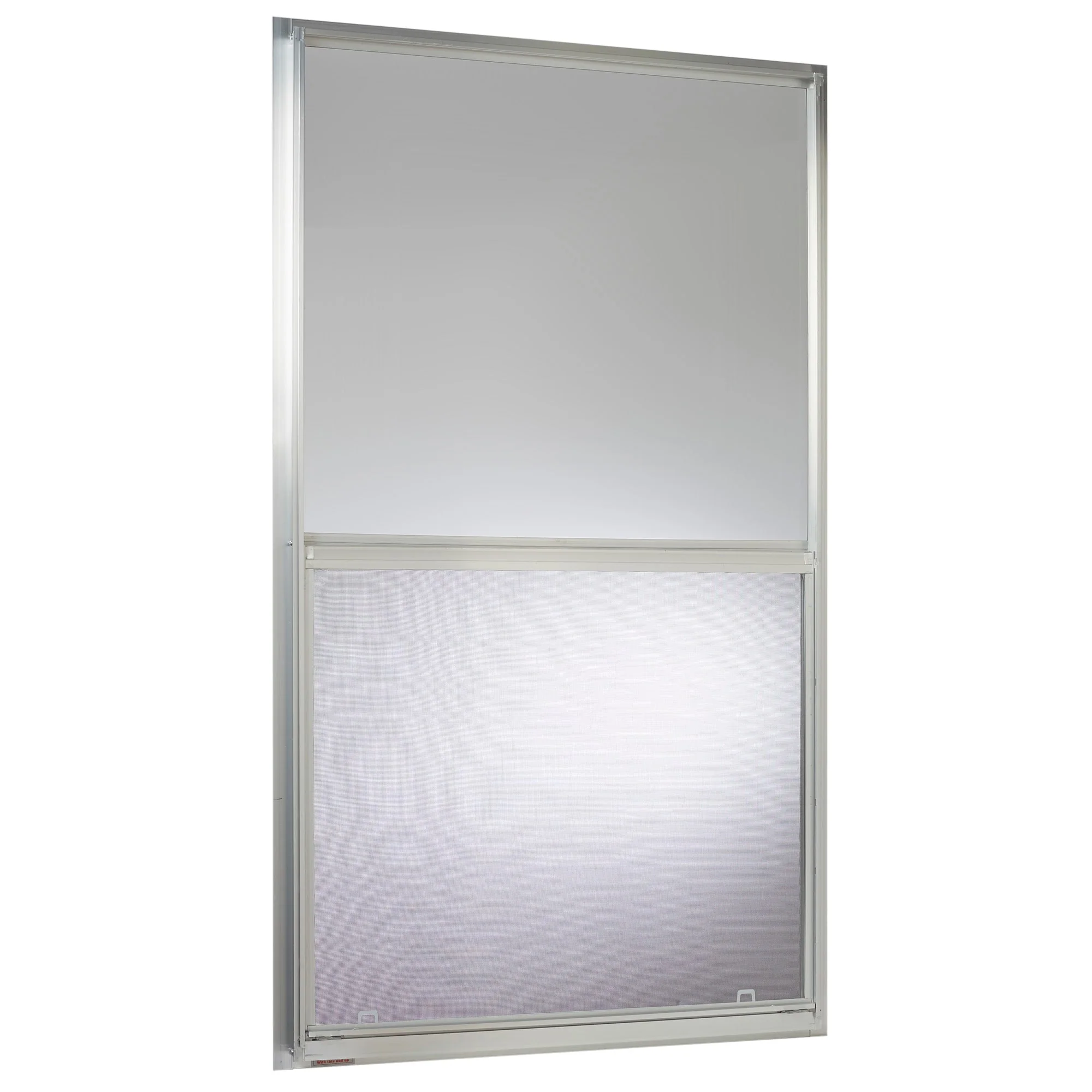 Project Source 40000 Series Replacement 30-in x 54-in x 1-3/4-in Jamb Silver Aluminum Single-Pane Single-Hung Window, Half Screen Included