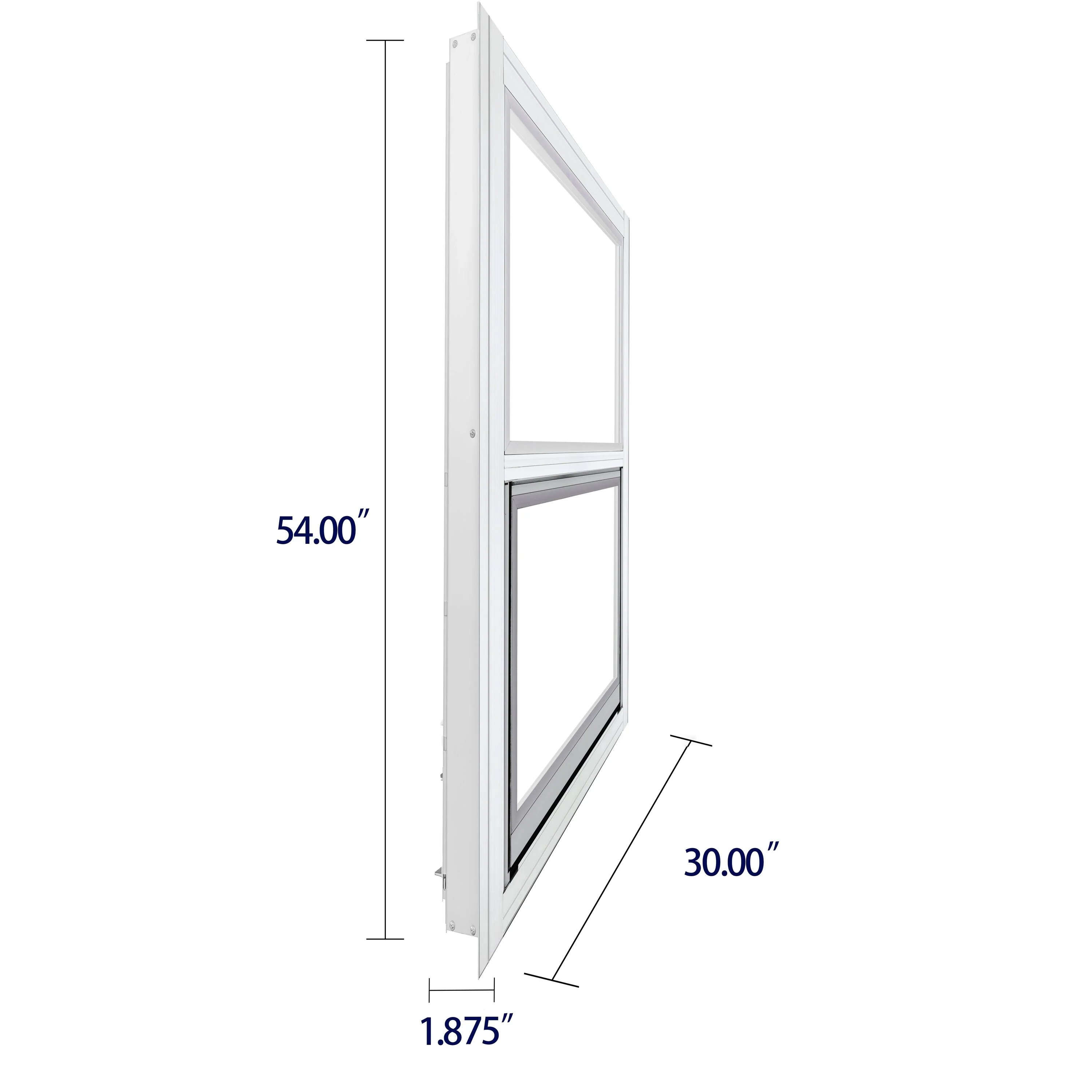 Project Source 40000 Series Replacement 30-in x 54-in x 1-3/4-in Jamb Silver Aluminum Single-Pane Single-Hung Window, Half Screen Included - Image 5