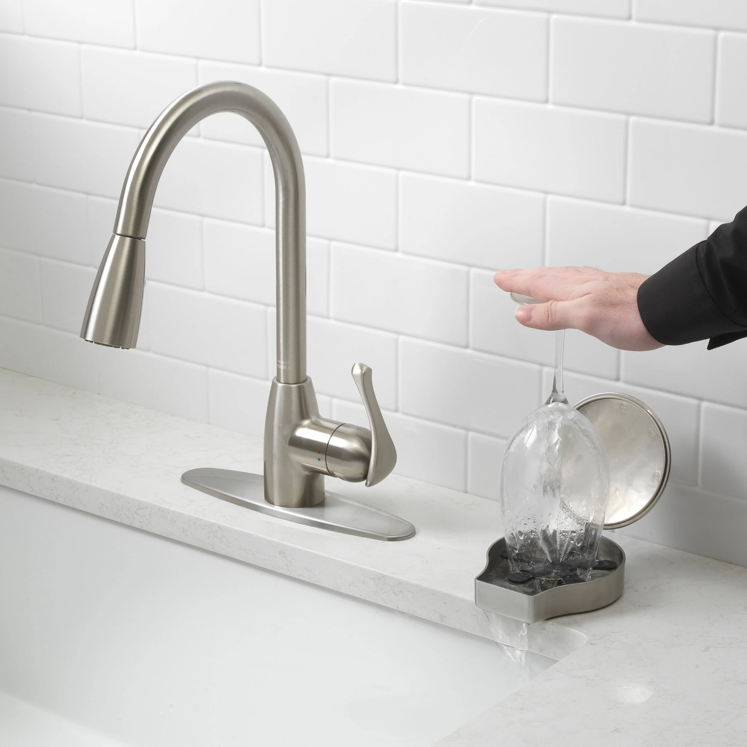 Project Source Stainless Steel Touchless Deck-mount Utility Faucet - Image 5