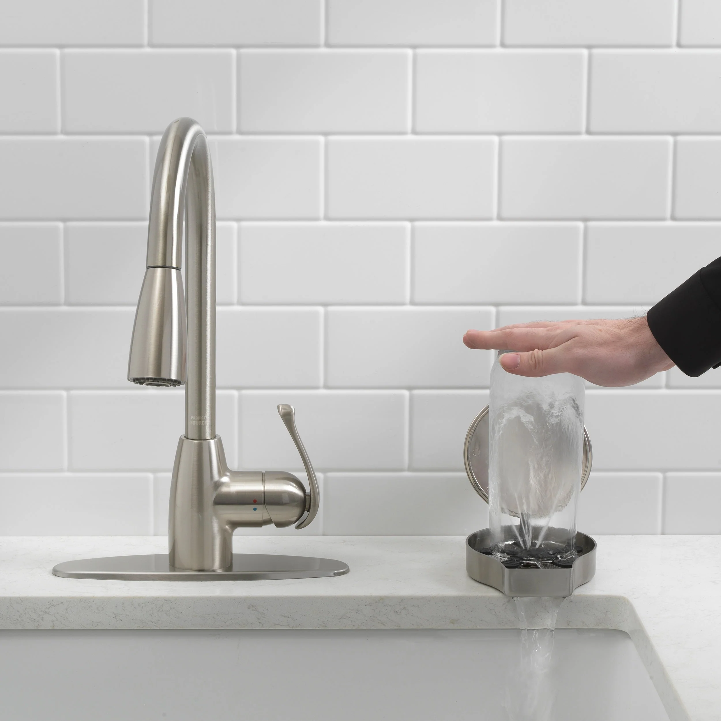 Project Source Stainless Steel Touchless Deck-mount Utility Faucet - Image 6