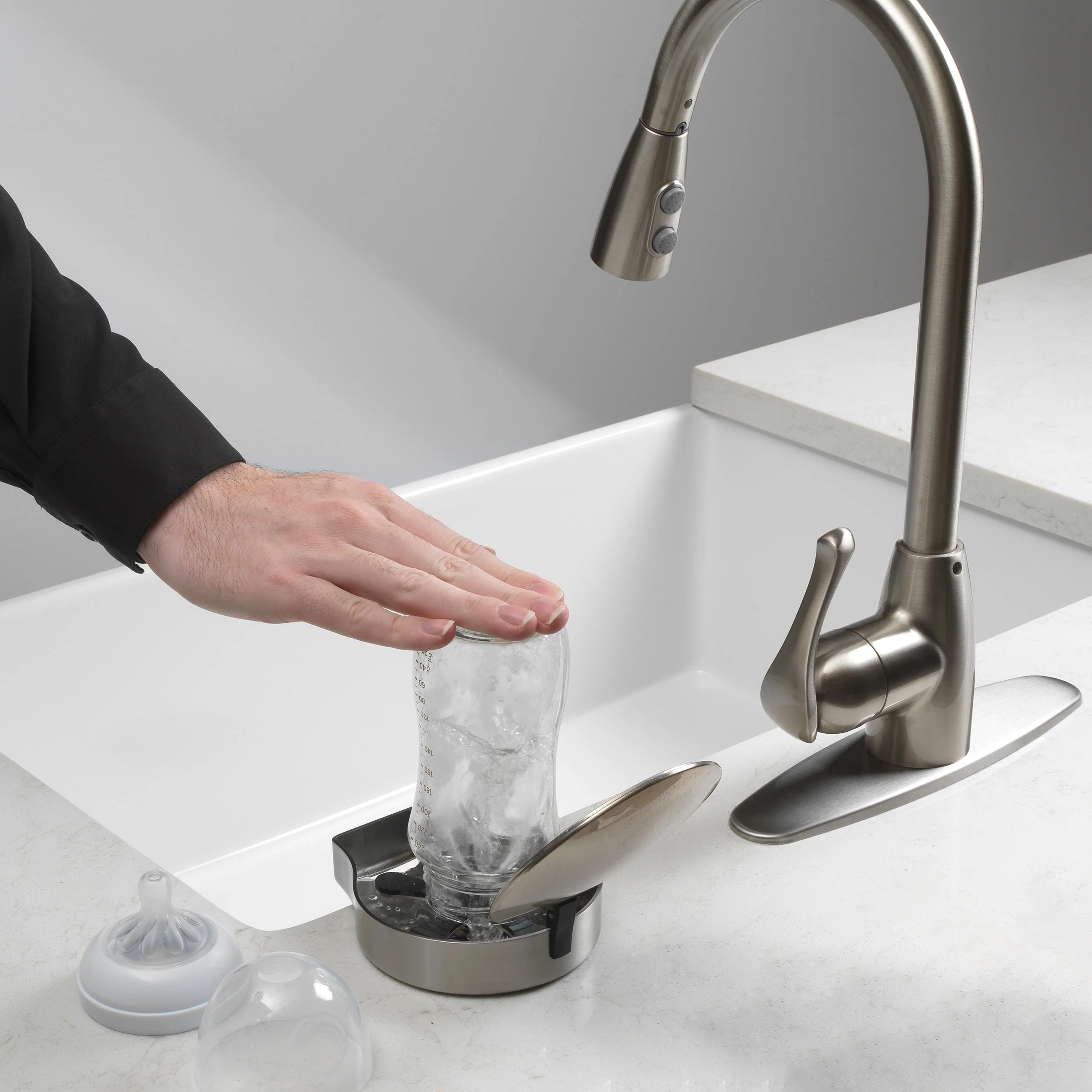 Project Source Stainless Steel Touchless Deck-mount Utility Faucet - Image 7