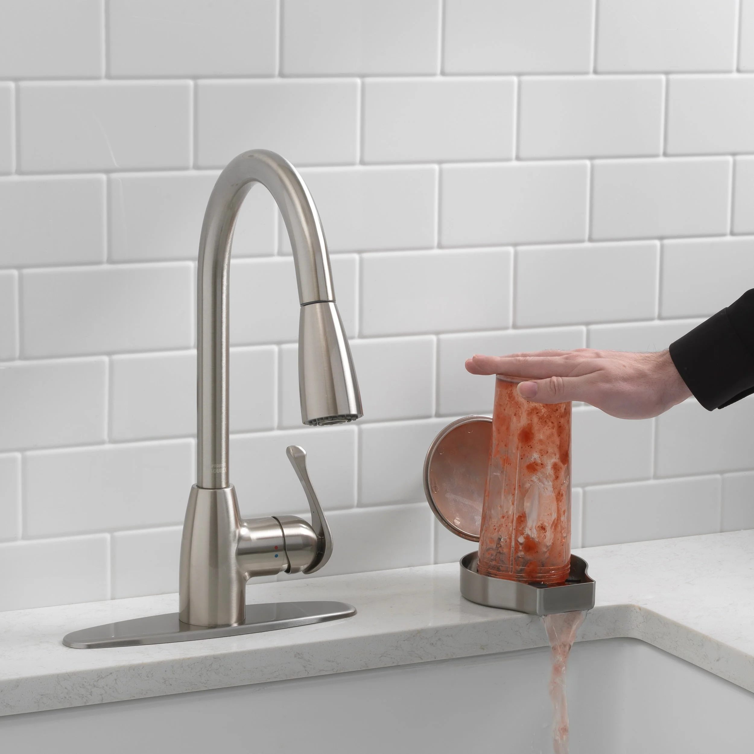 Project Source Stainless Steel Touchless Deck-mount Utility Faucet - Image 8