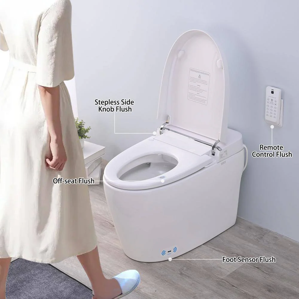 PROOX Elongated Smart Bidet Toilet, 1.28 GPF in White with Auto Functions and Heated Seat - Image 7