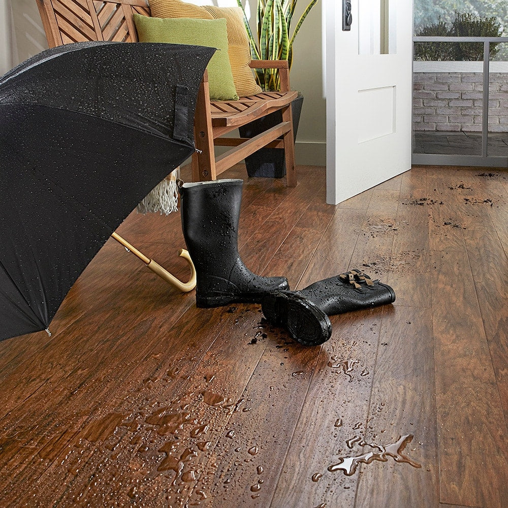 Quick-Step Studio QuickStep Studio + Spill Repel Toasted Chestnut 12-mm T x 5-in W x 48-in L Waterproof Wood Plank Laminate Flooring (17.53-sq ft / Carton) - Image 5