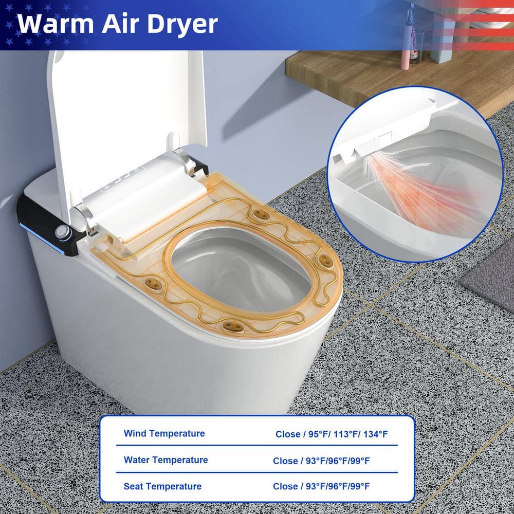 RAINLEX Elongated Smart Bidet Toilet with Heated Seat and Remote Control - Image 9
