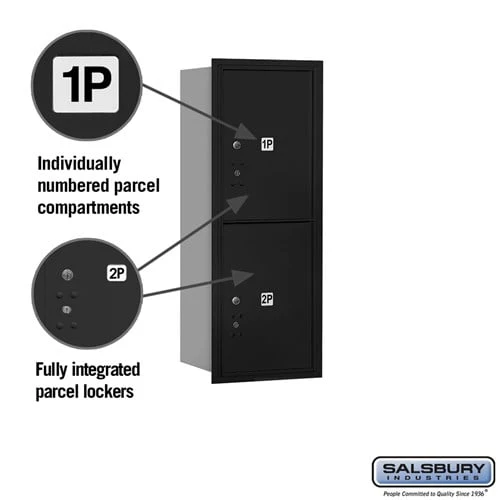 10 Door High Recessed Mounted 4C Horizontal Parcel Locker with 2 Parcel Lockers - Rear Loading - Image 2