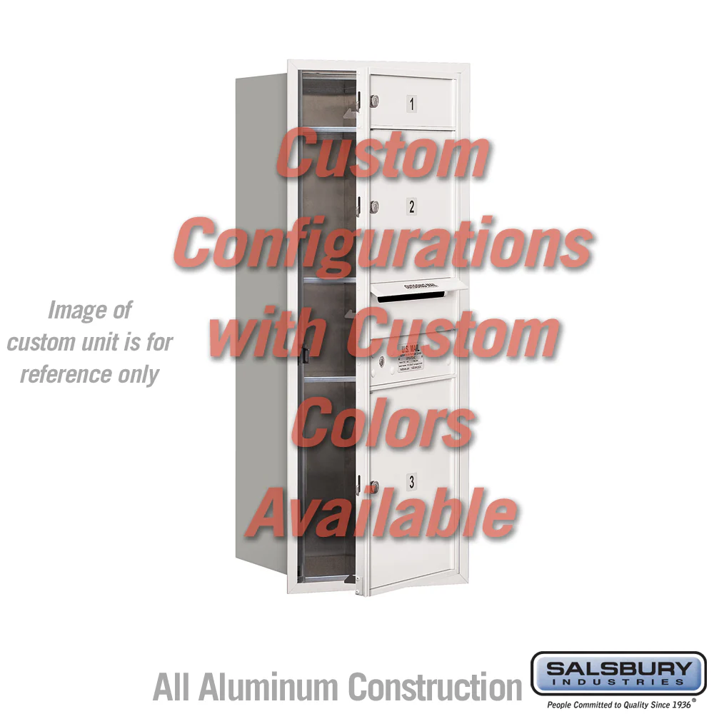 Recessed Mounted 4C Horizontal Mailbox - 10 Door High Unit - Single Column - Custom Color - Front Loading - USPS Access