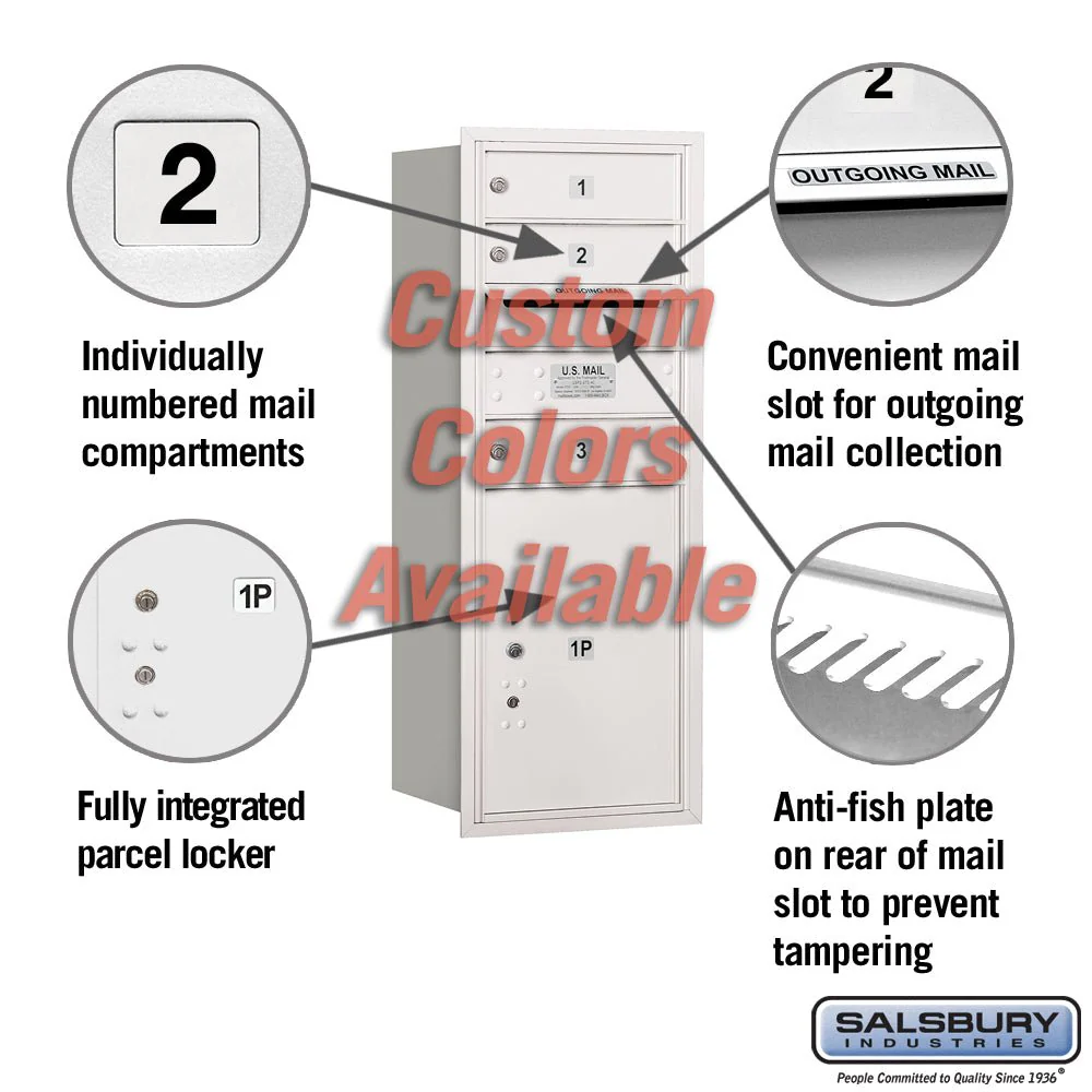 Recessed Mounted 4C Horizontal Mailbox - 10 Door High Unit with Parcel Locker - Image 2