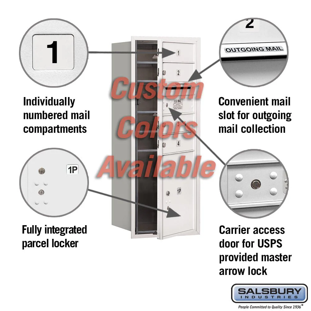 Recessed Mounted 4C Horizontal Mailbox - 10 Door High Unit with Parcel Locker - Image 2
