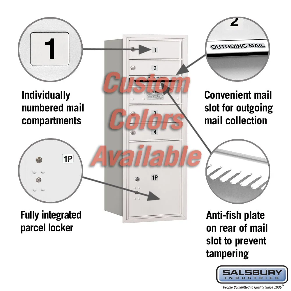 Recessed Mounted 4C Horizontal Mailbox - 10 Door High Unit with Parcel Locker - Image 2