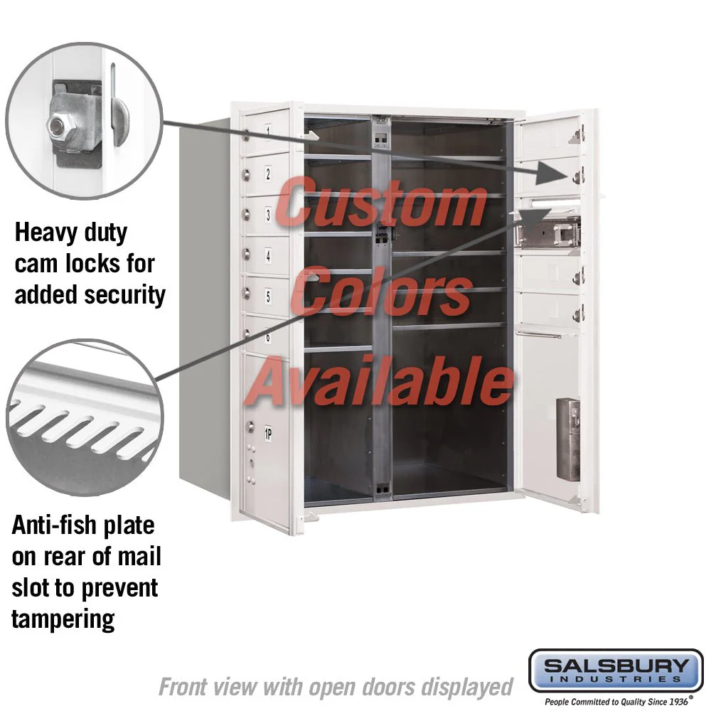 Recessed Mounted 4C Horizontal Mailbox - 10 Door High Unit with Parcel Lockers - Image 2