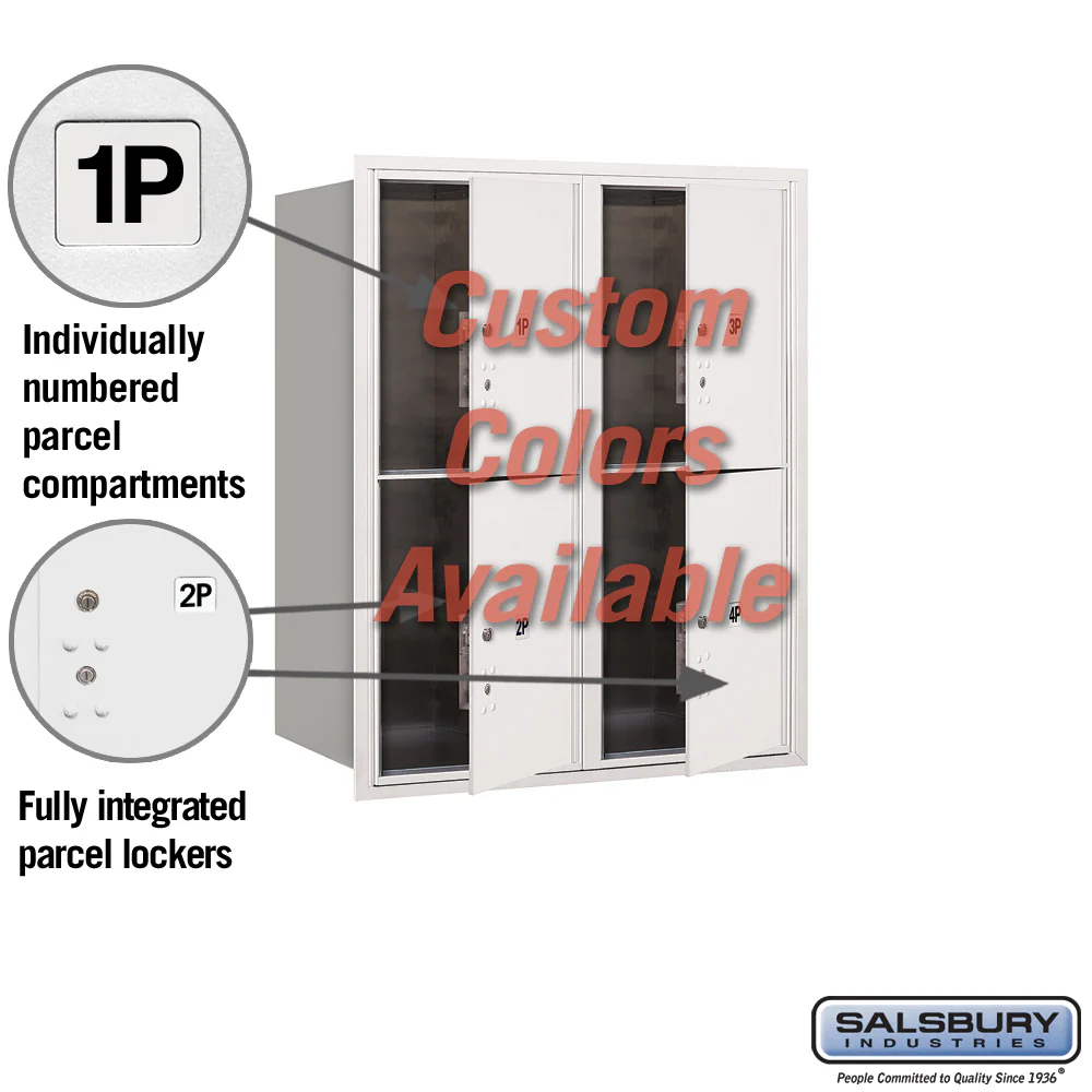 Recessed Mounted 4C Horizontal Mailbox - 10 Door High Unit with Parcel Lockers - Image 6