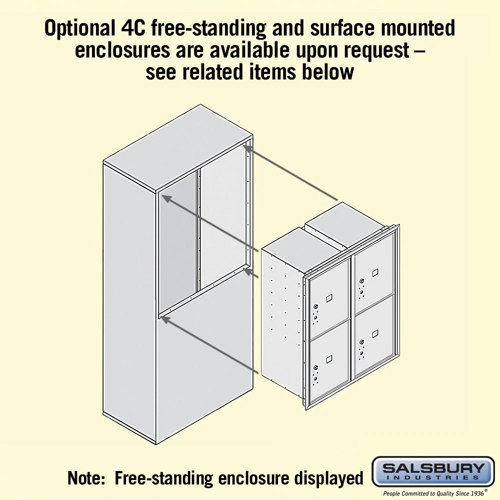 Recessed Mounted 4C Horizontal Mailbox - 10 Door High Unit with Parcel Lockers - Image 4
